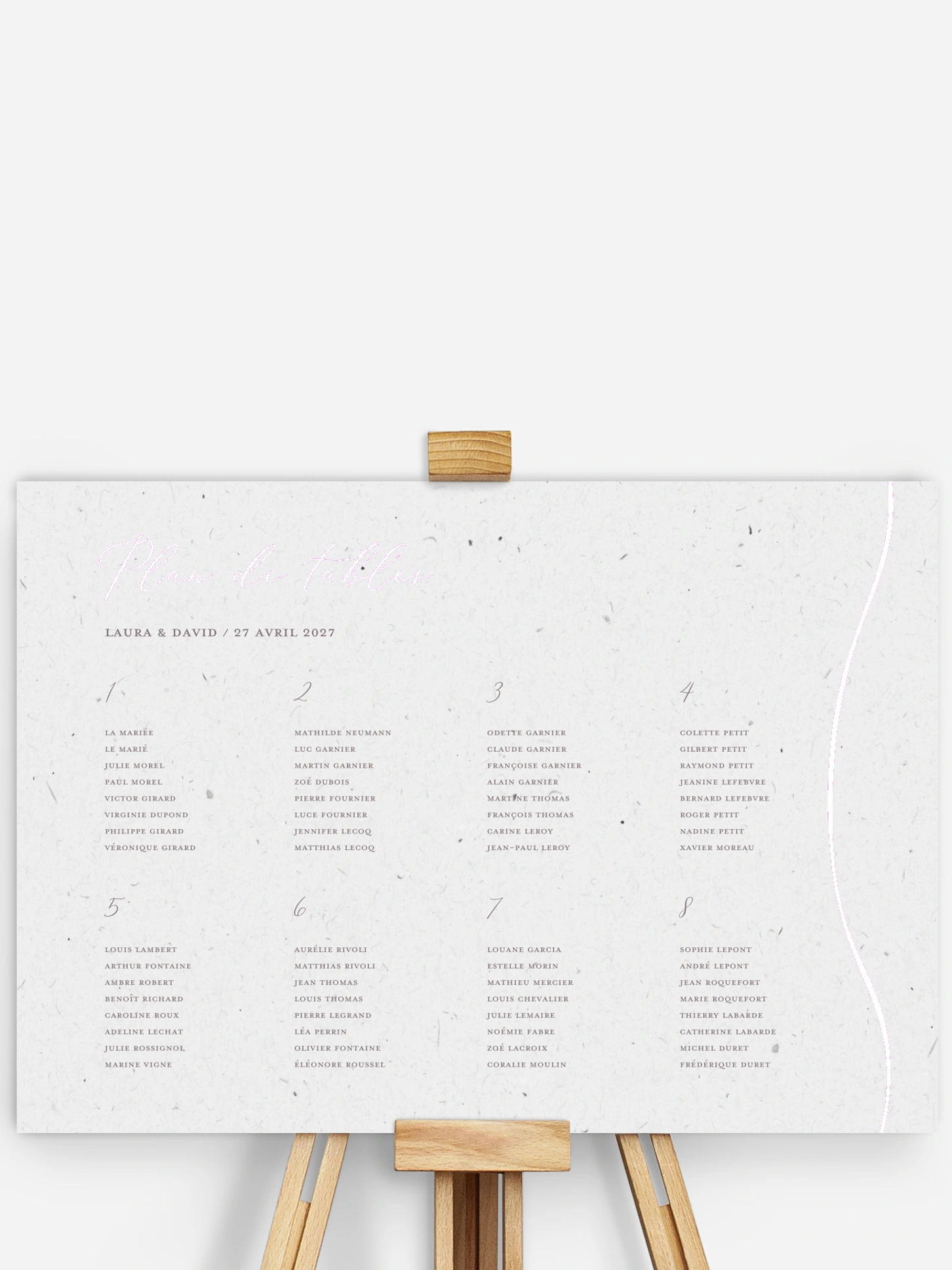 Poster plan de table mariage Le plus beau Oui II