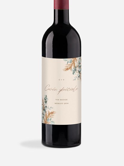 Étiquette bouteille Pampa champêtre