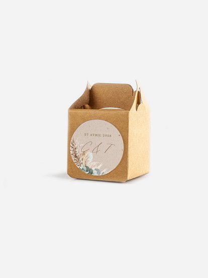 Étiquette cadeau mariage Pampa champêtre