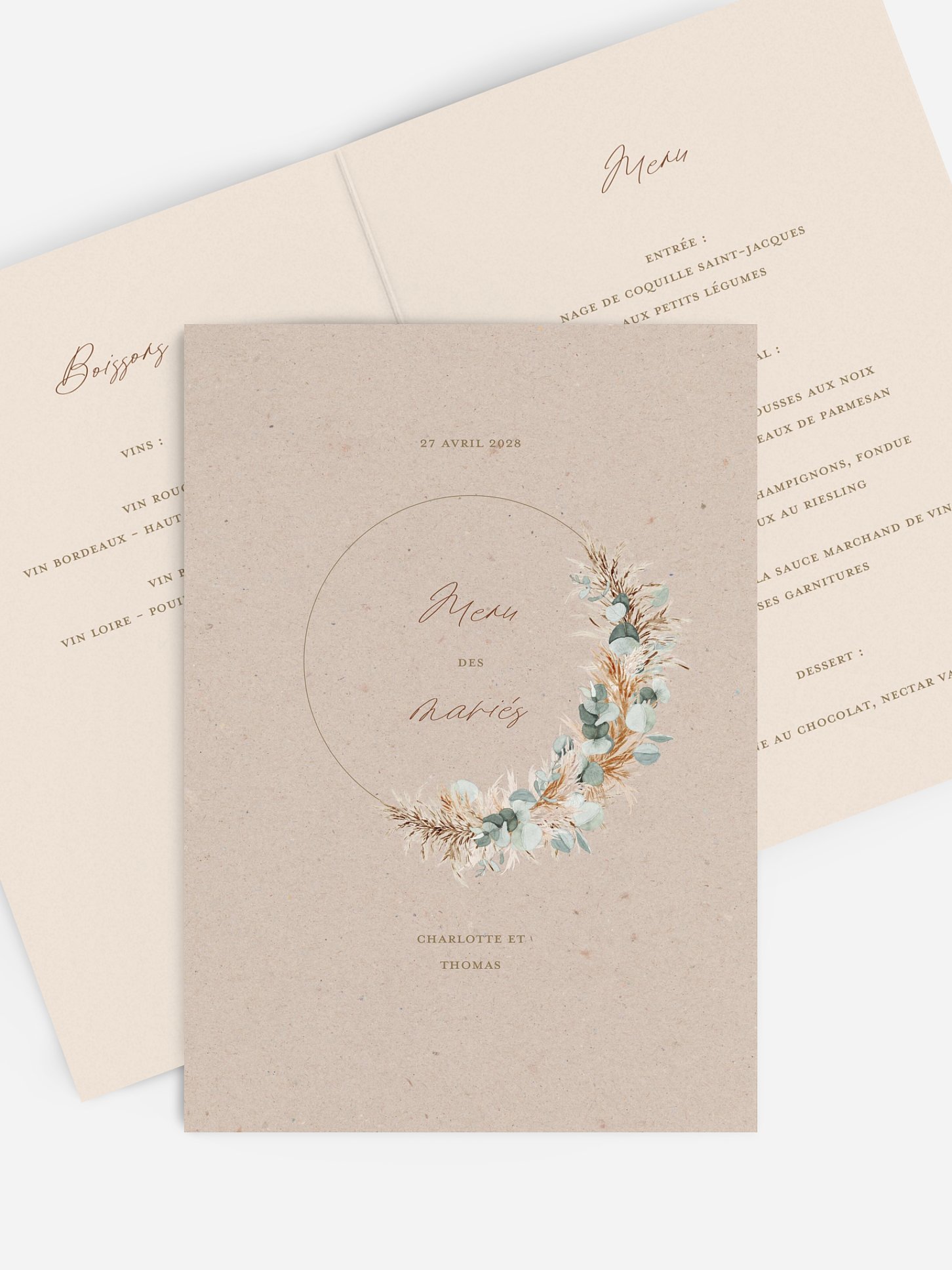 Menu mariage Pampa champêtre