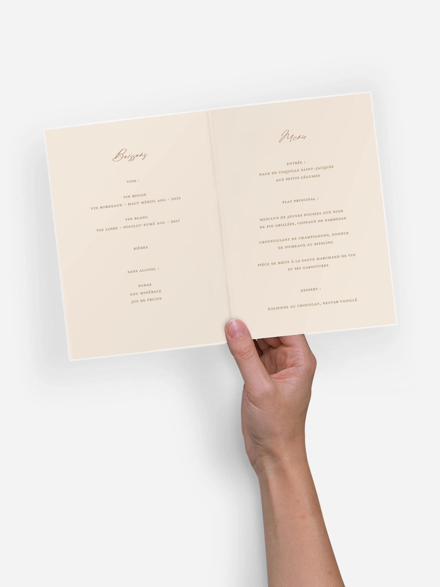 Menu mariage Pampa champêtre