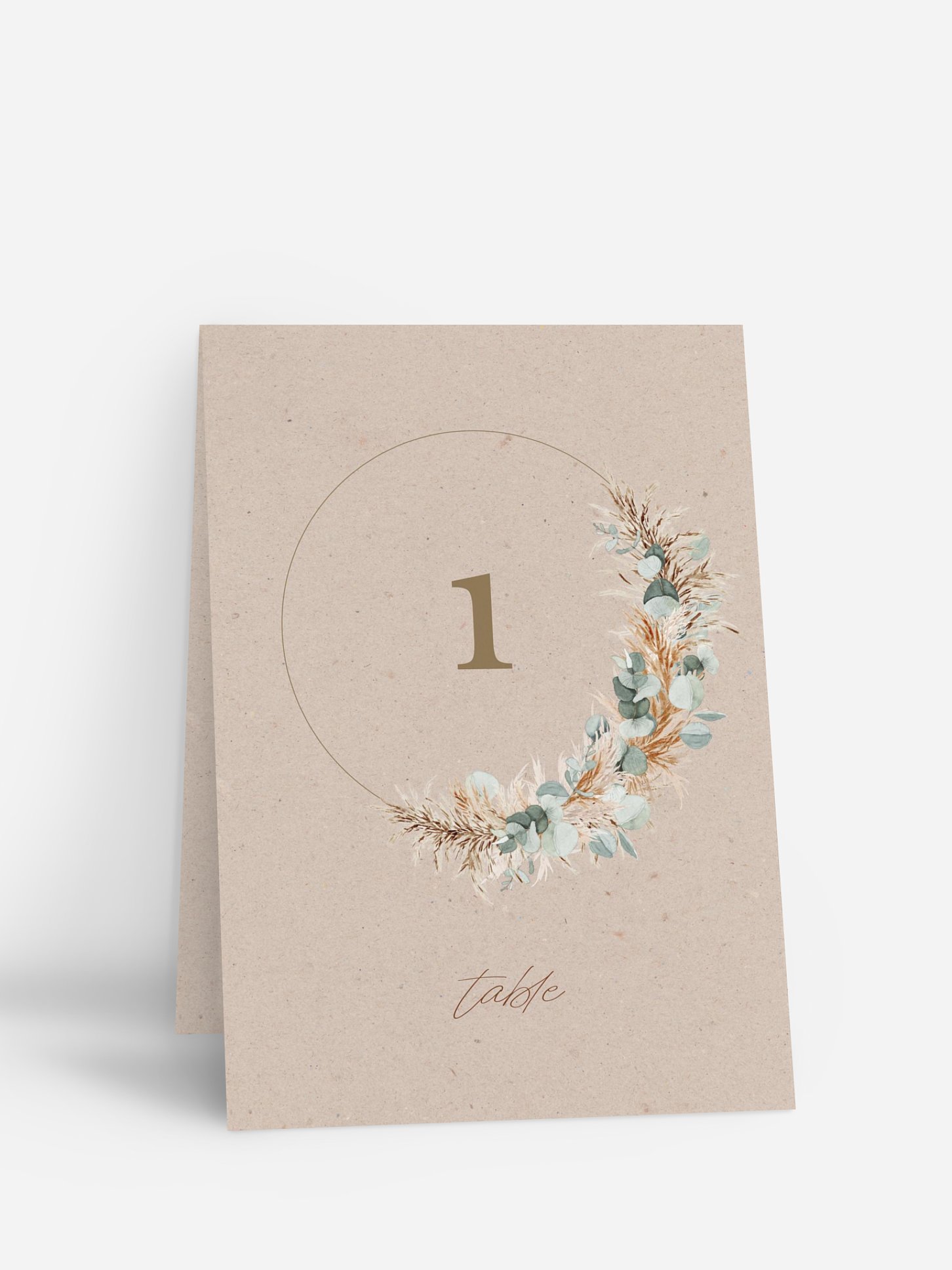 Numéro de table mariage Pampa champêtre