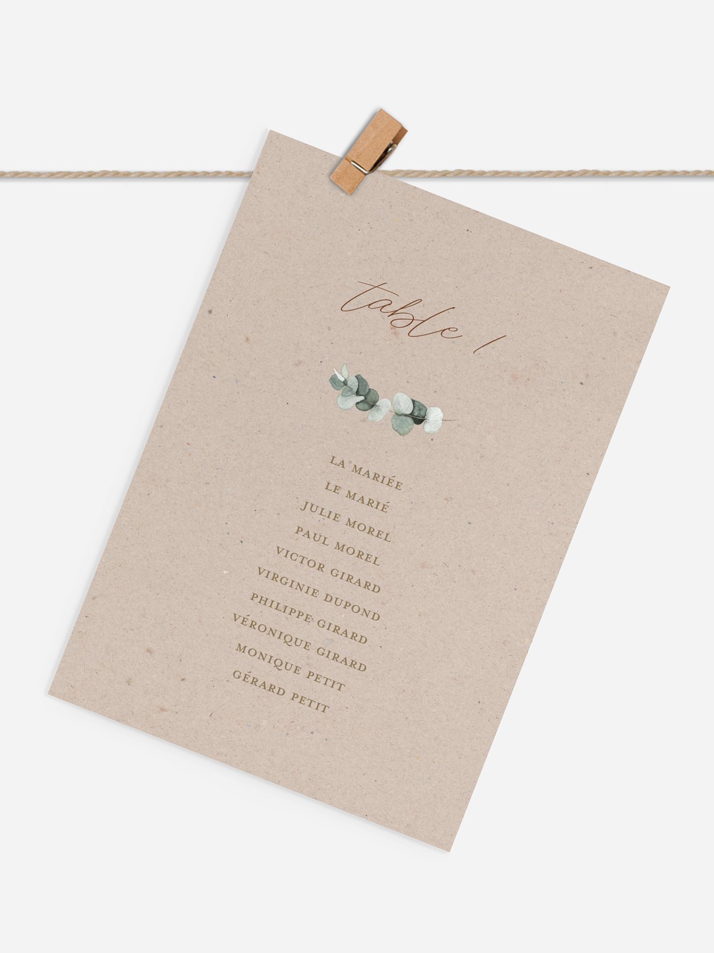 Cartons plan de table mariage Pampa champêtre