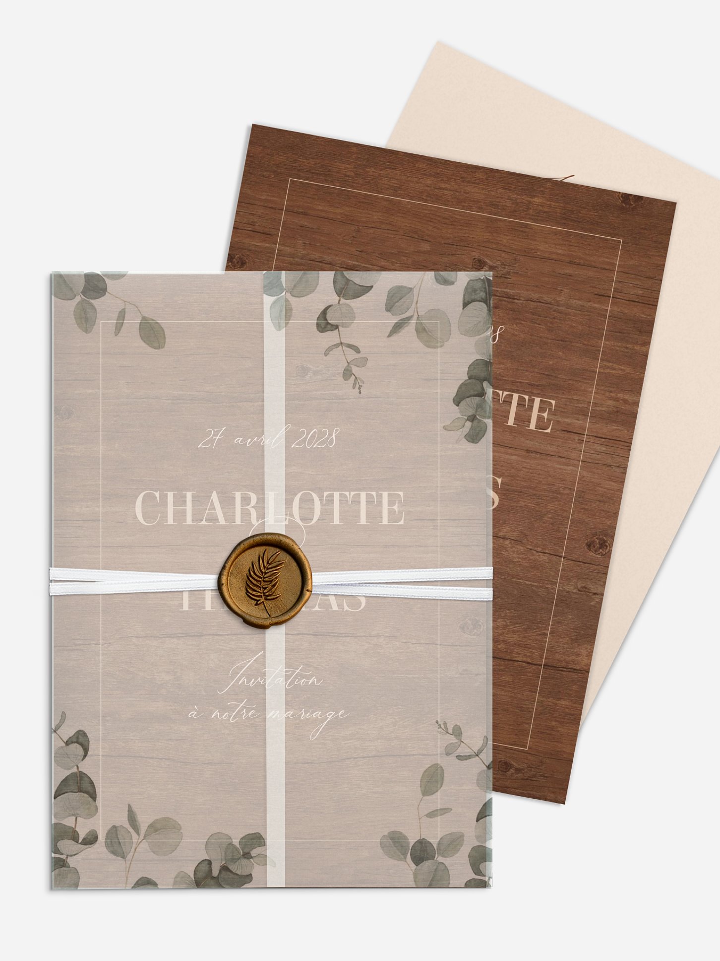 Faire-part de mariage Wood & Eucalyptus