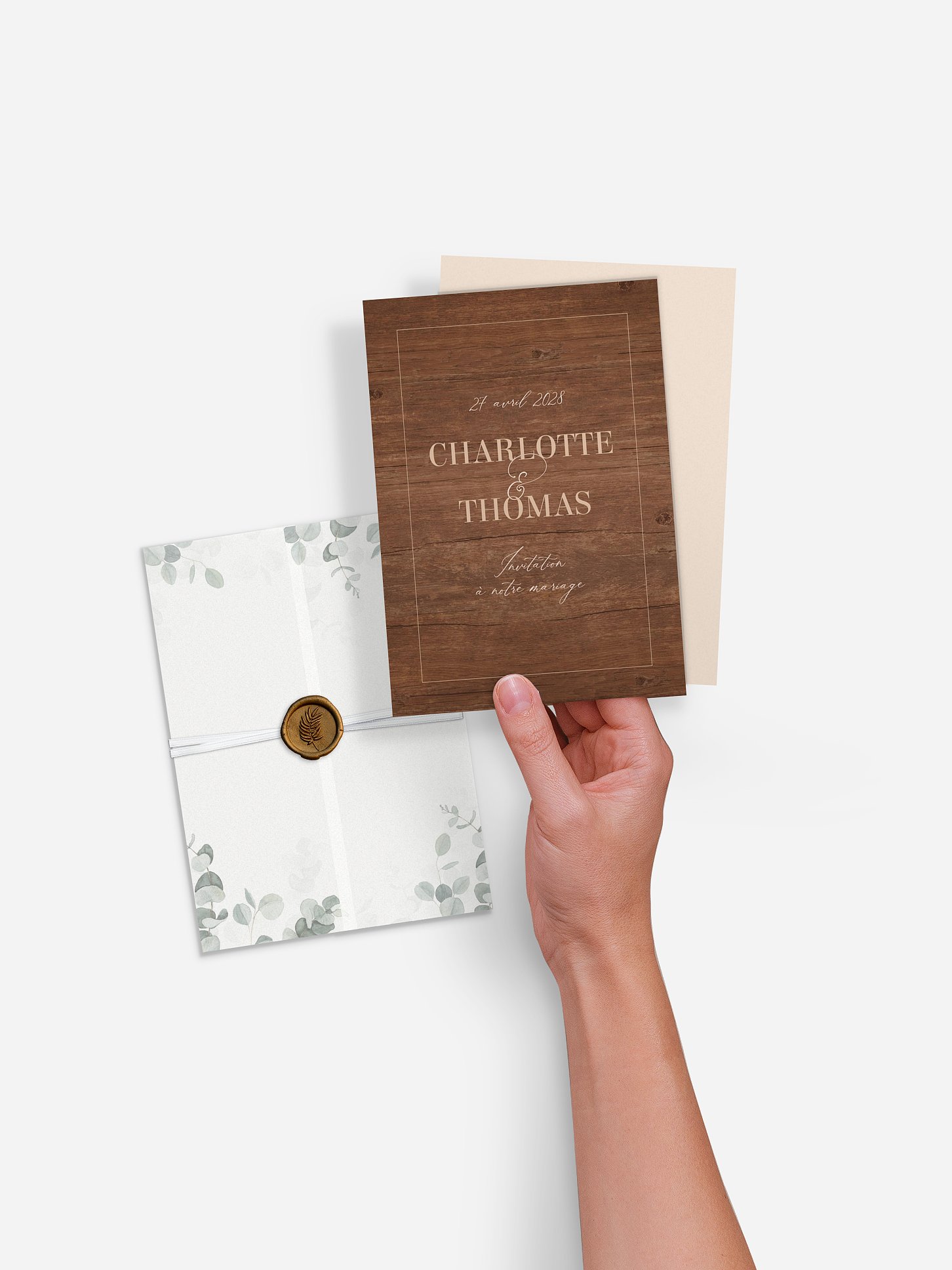 Faire-part de mariage Wood & Eucalyptus