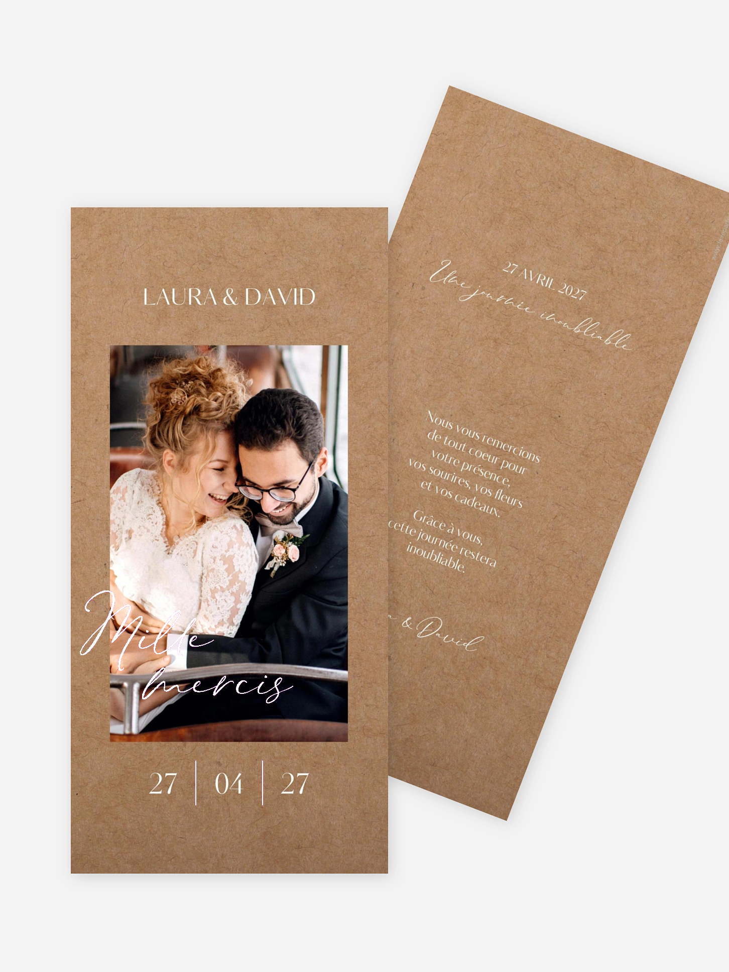 Carte de remerciements Just chic effet kraft