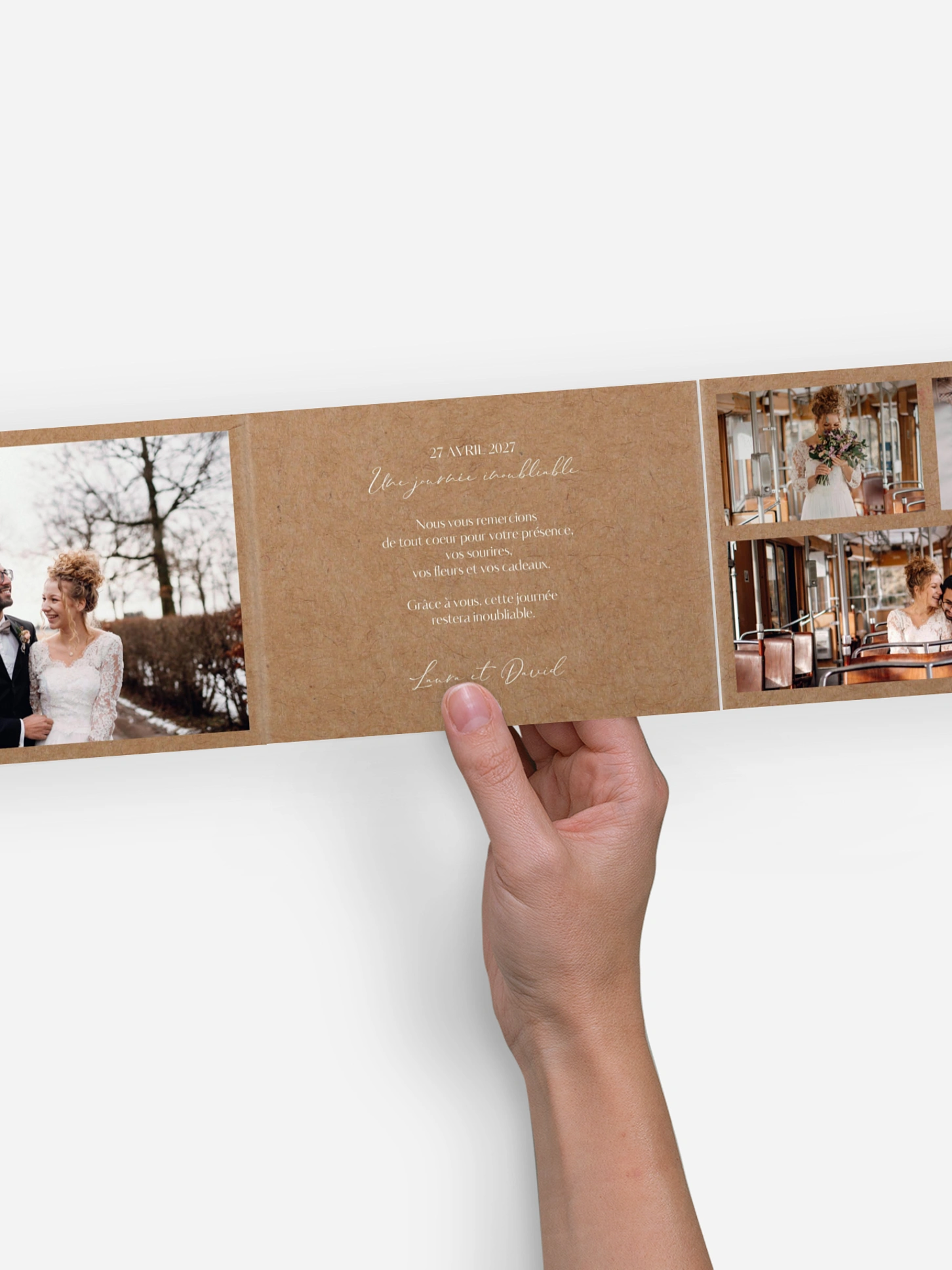 Carte de remerciements Just chic effet kraft