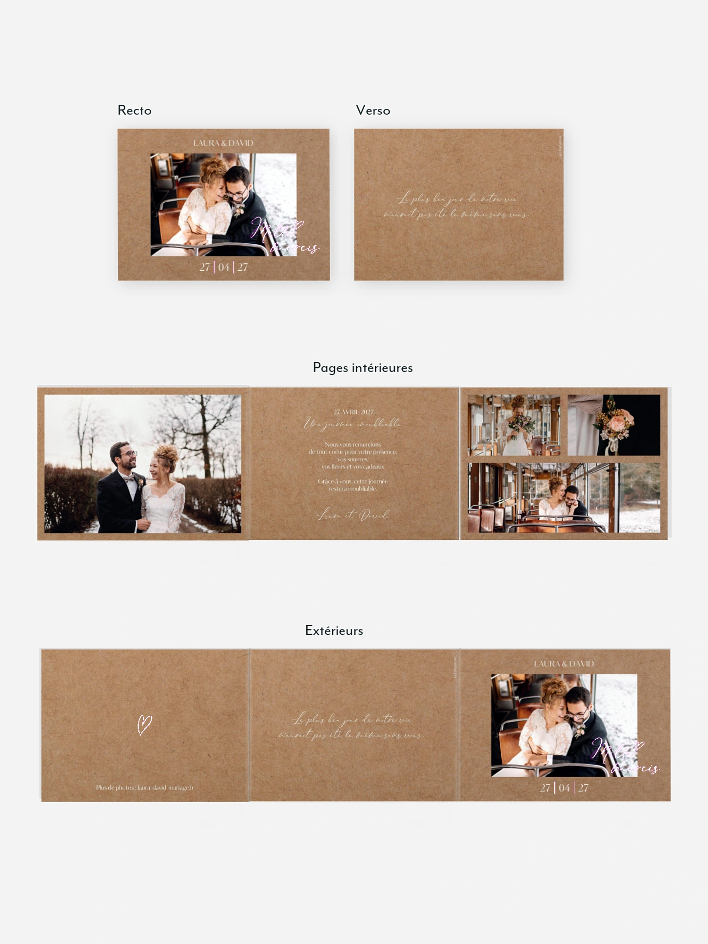 Carte de remerciements Just chic effet kraft