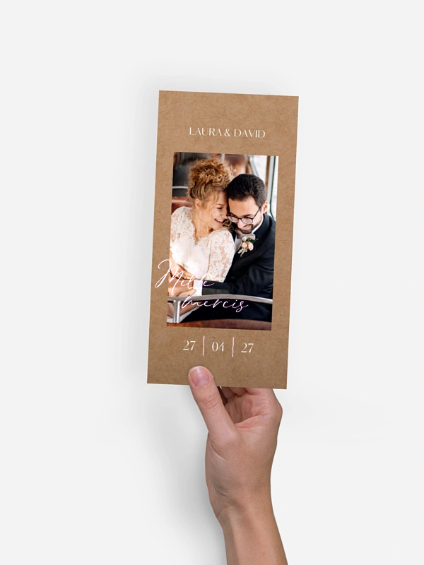 Carte de remerciements Just chic effet kraft