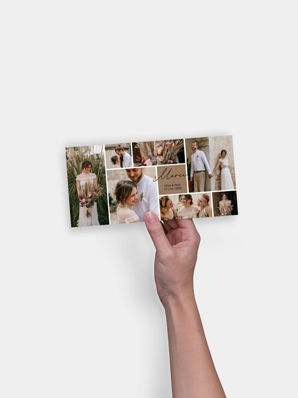 Carte de remerciements Lasting memories effet kraft