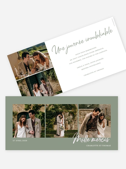 Carte de remerciements L'essentiel