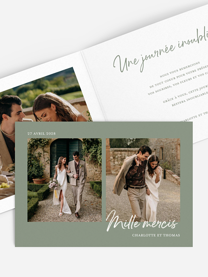 Carte de remerciements L'essentiel