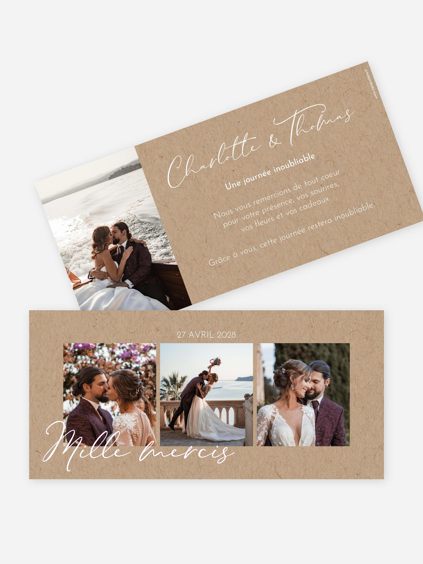Carte de remerciements Grand amour