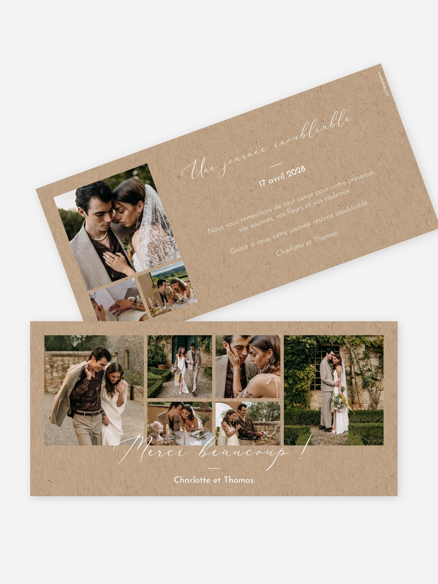 Carte de remerciements Jolie romance