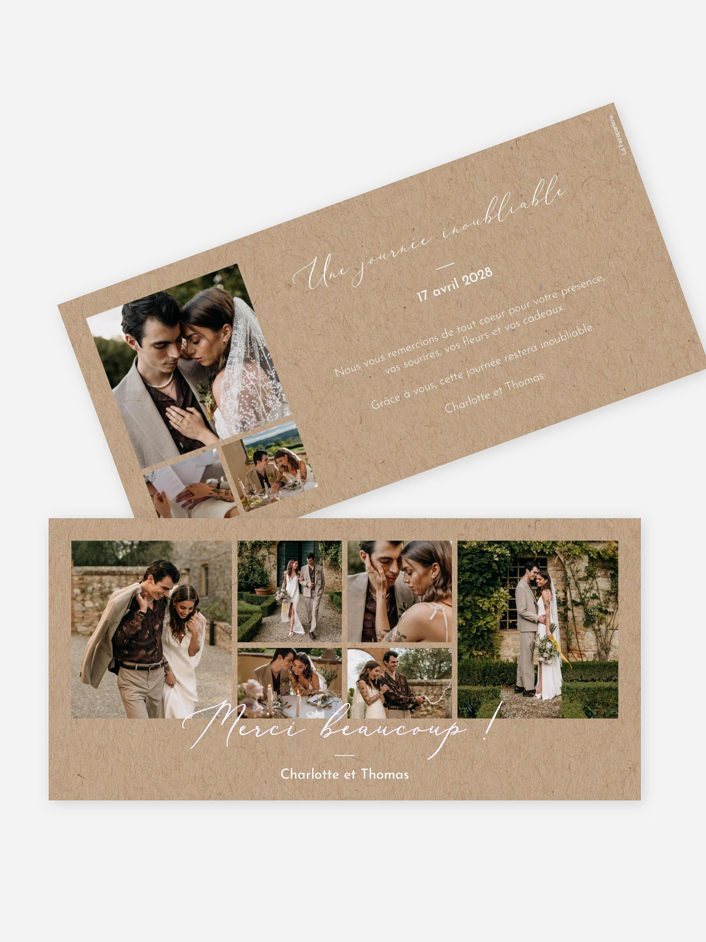 Carte de remerciements Jolie romance