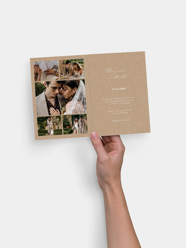 Carte de remerciements Jolie romance