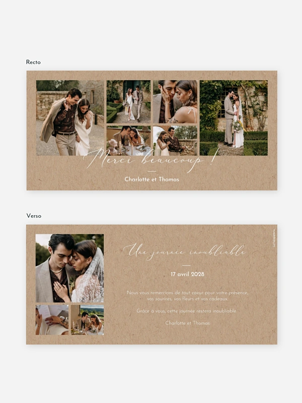 Carte de remerciements Jolie romance