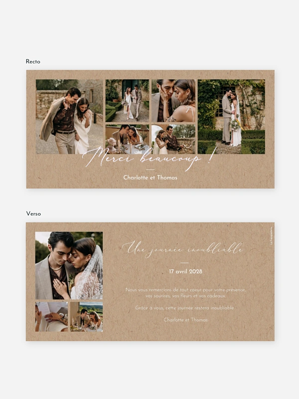 Carte de remerciements Jolie romance