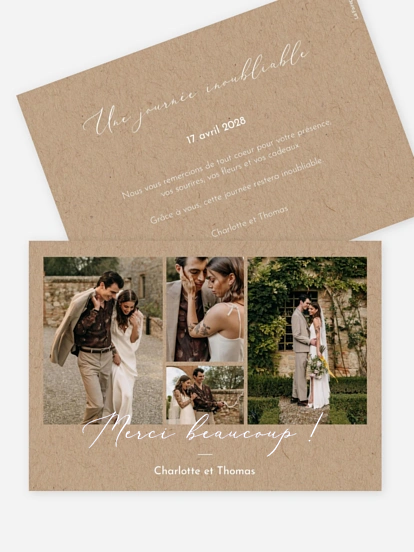 Carte de remerciements Jolie romance