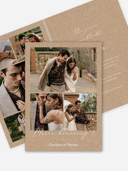 Carte de remerciements Jolie romance