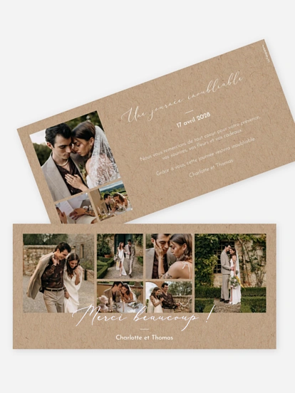 Carte de remerciements Jolie romance