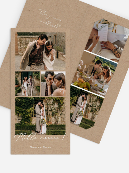 Carte de remerciements Jolie romance