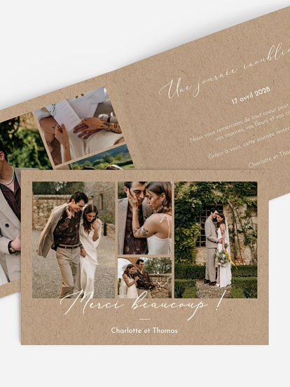 Carte de remerciements Jolie romance