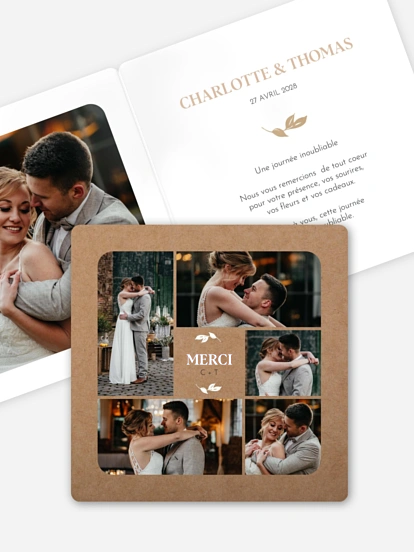 Carte de remerciements Amour délicat