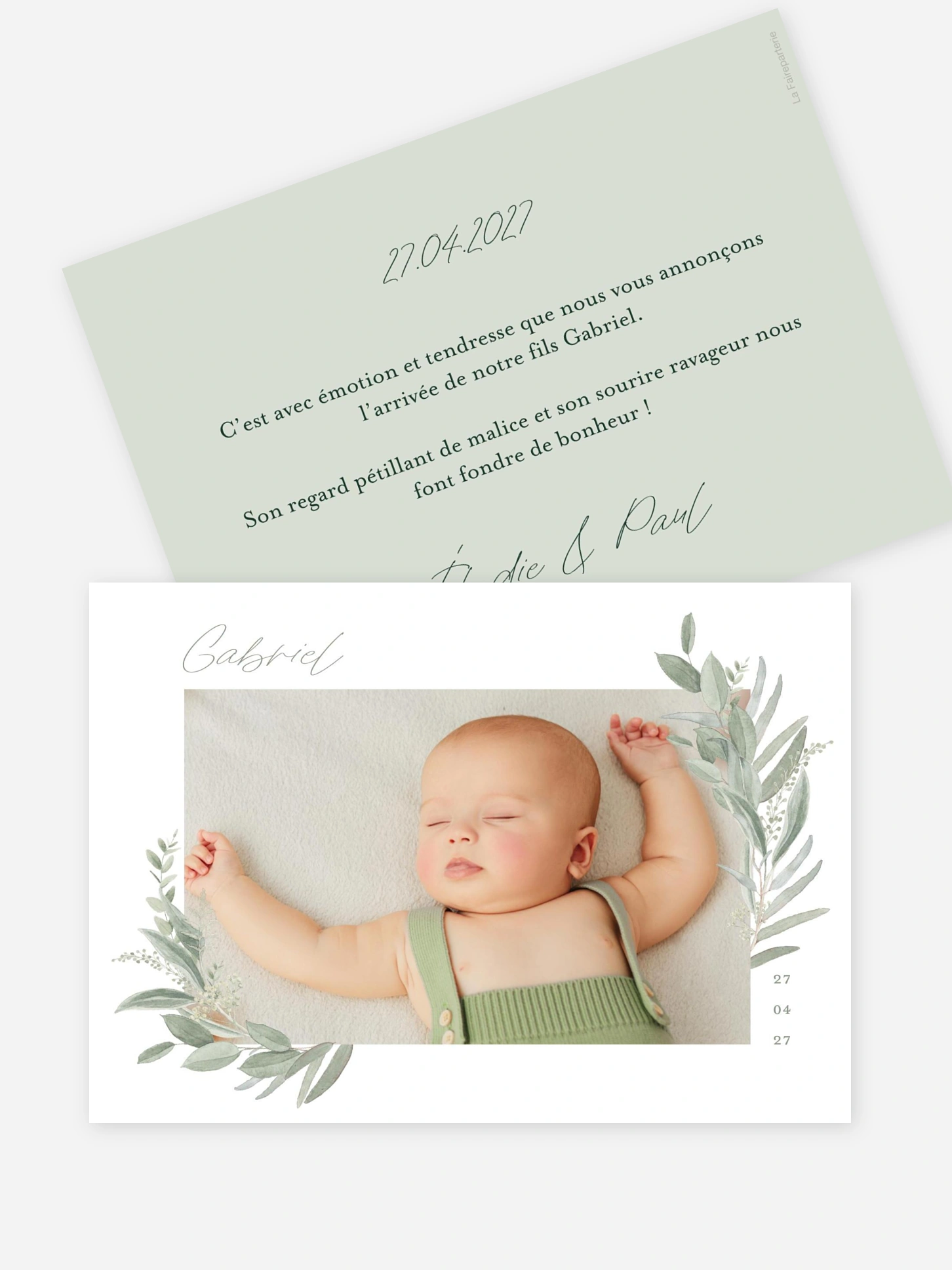Faire-part naissance Promesse champêtre