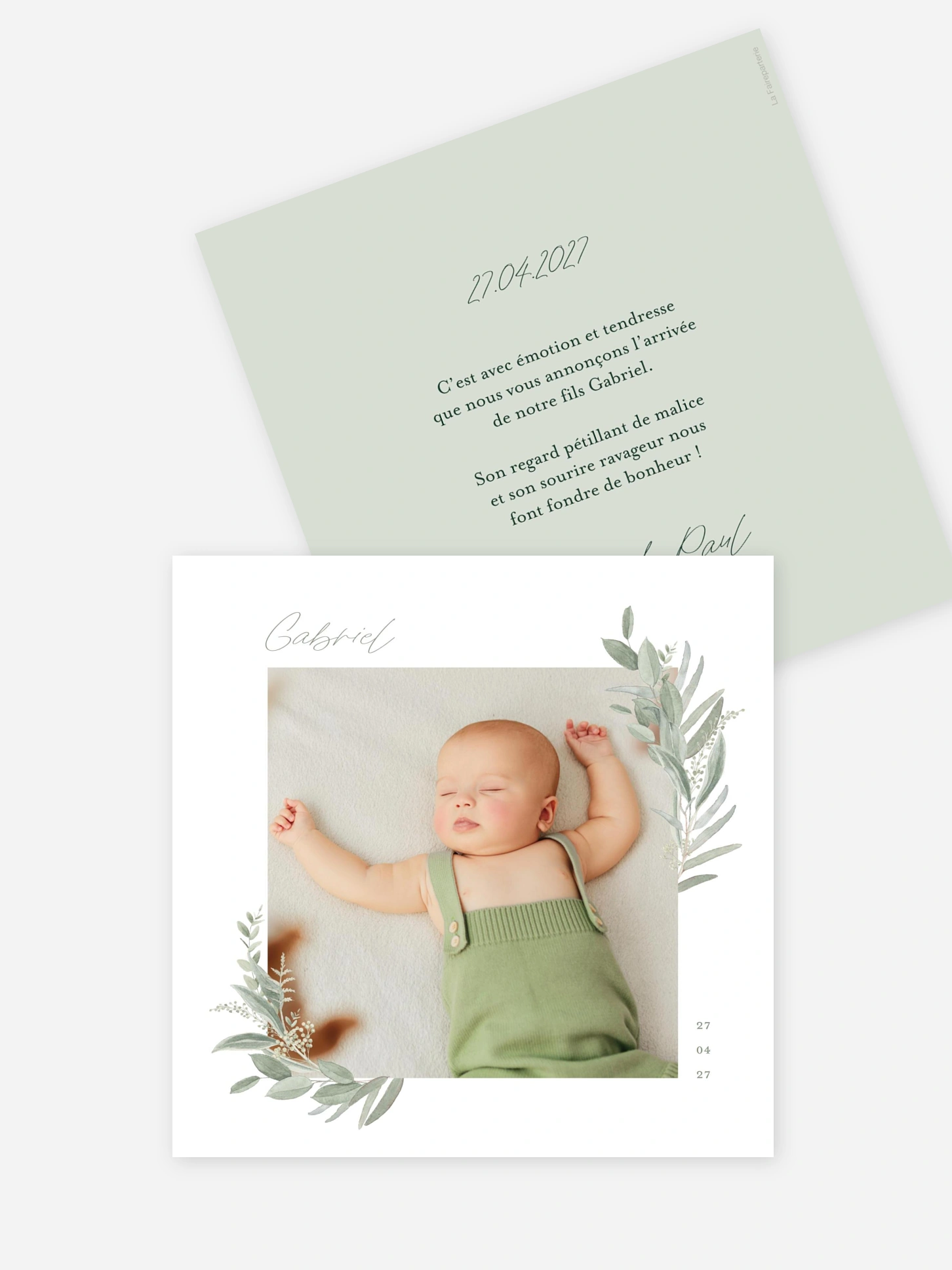 Faire-part naissance Promesse champêtre