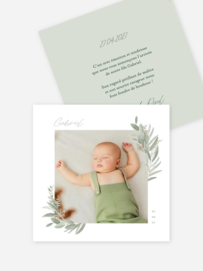Faire-part naissance Promesse champêtre