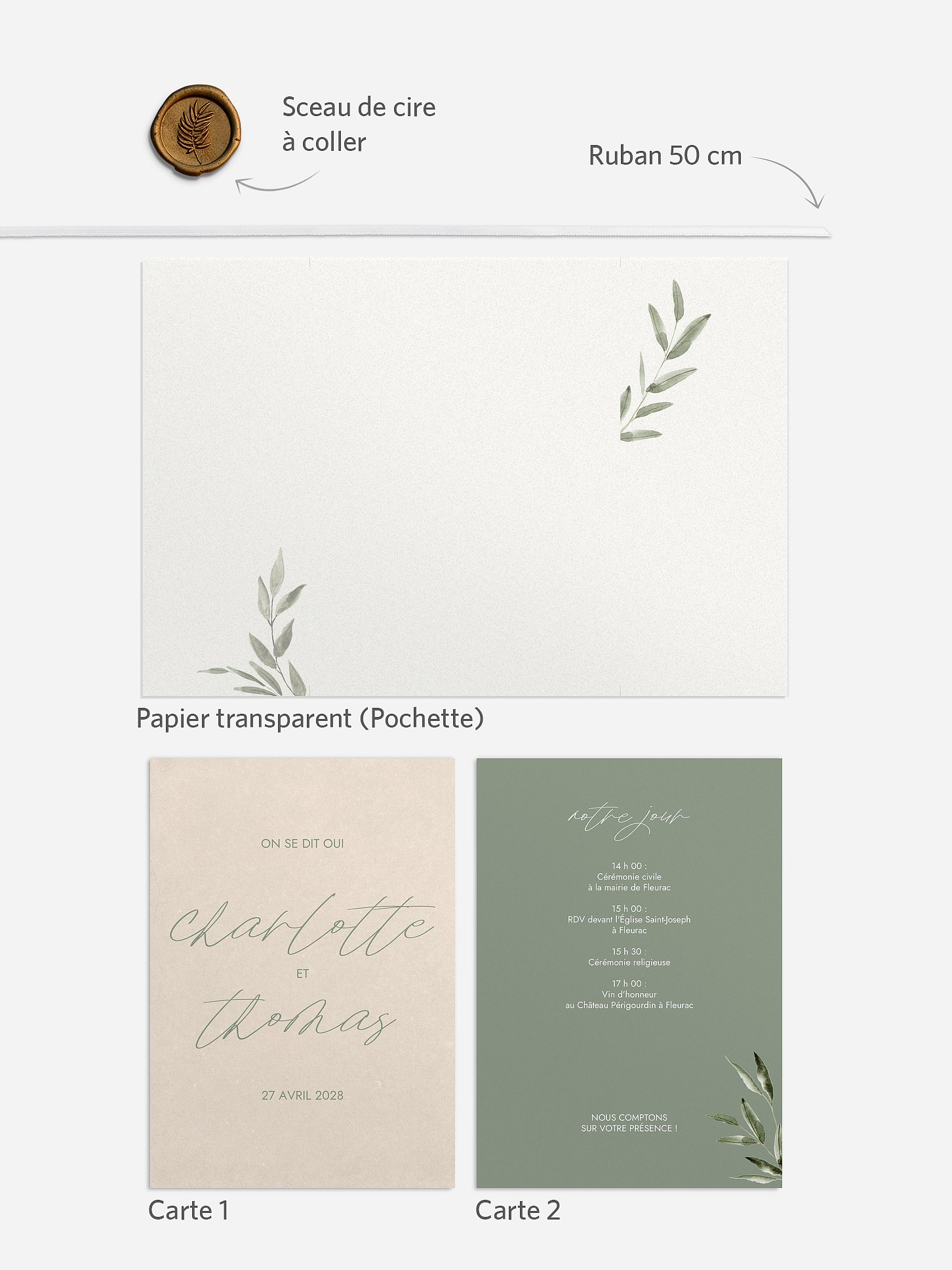 Faire-part de mariage Green Dreams