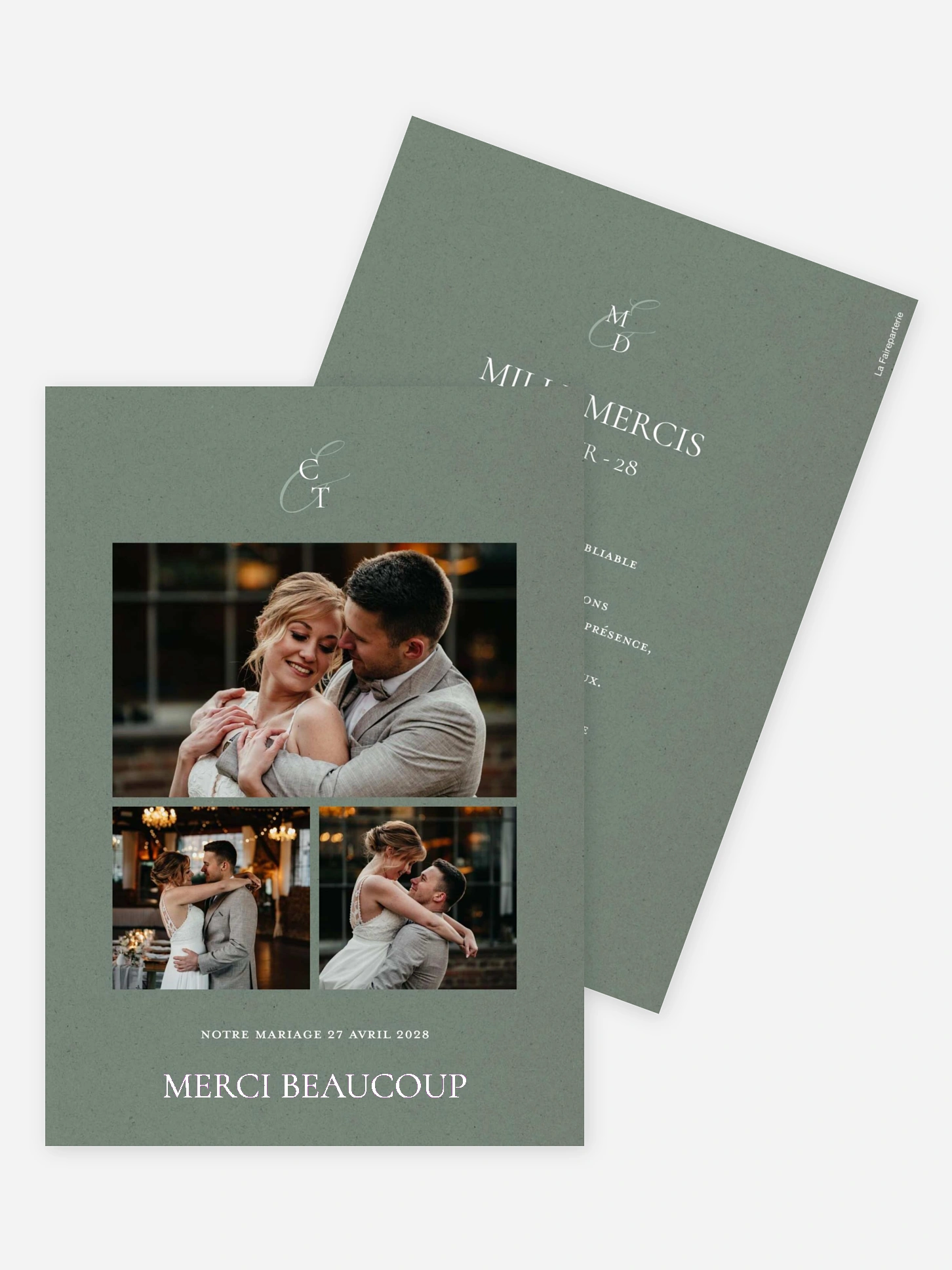 Carte de remerciements Elegant Love