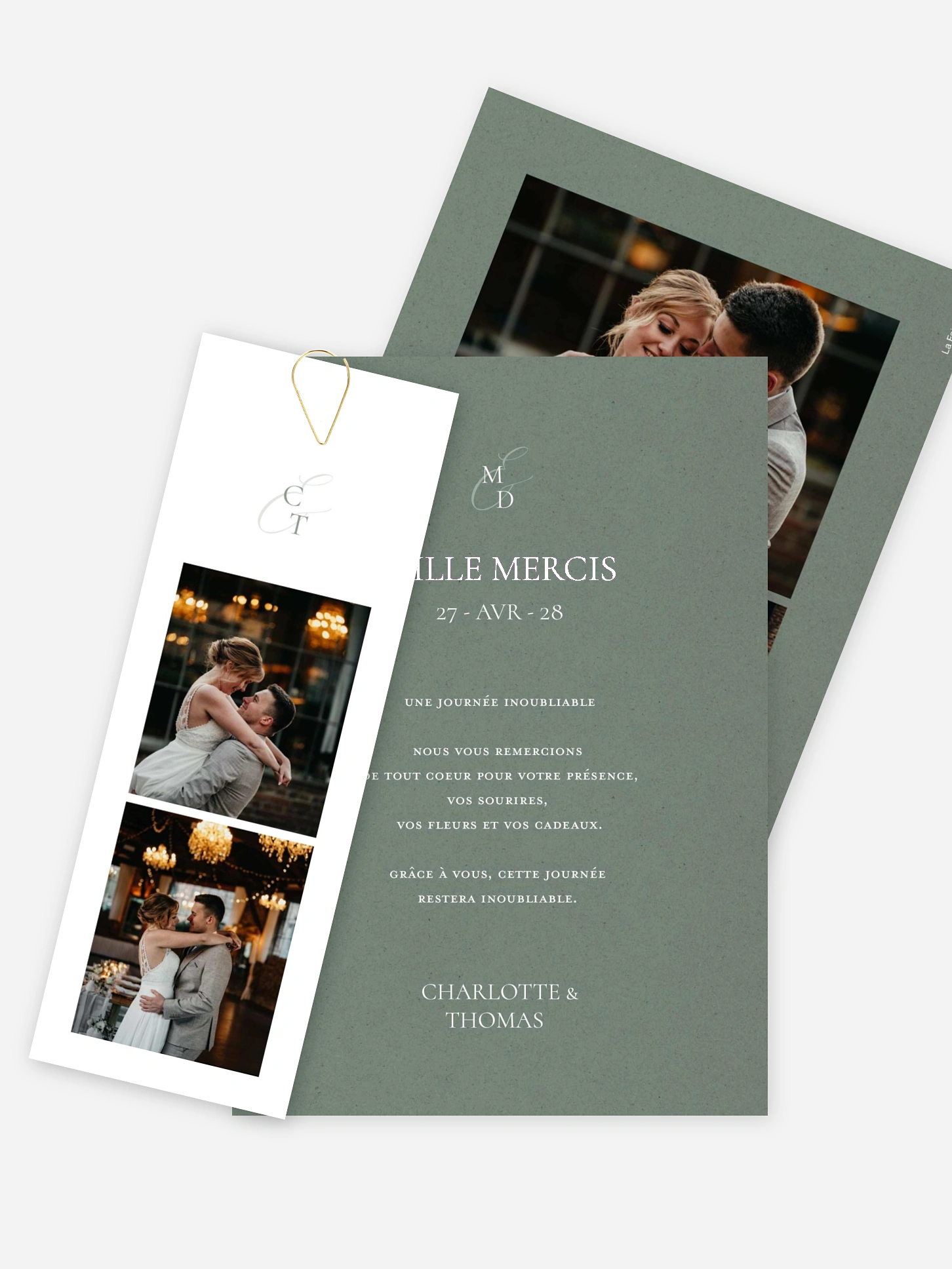Carte de remerciements Elegant Love