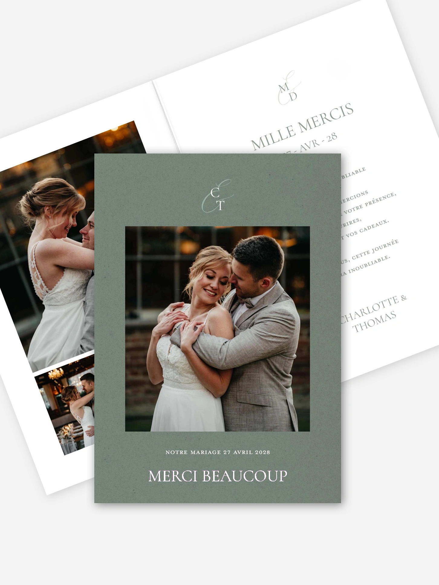 Carte de remerciements Elegant Love