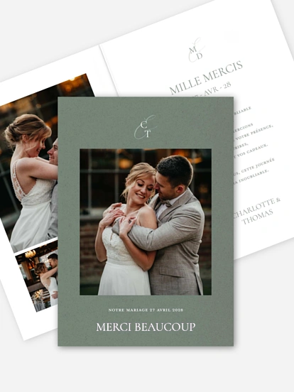 Carte de remerciements Elegant Love