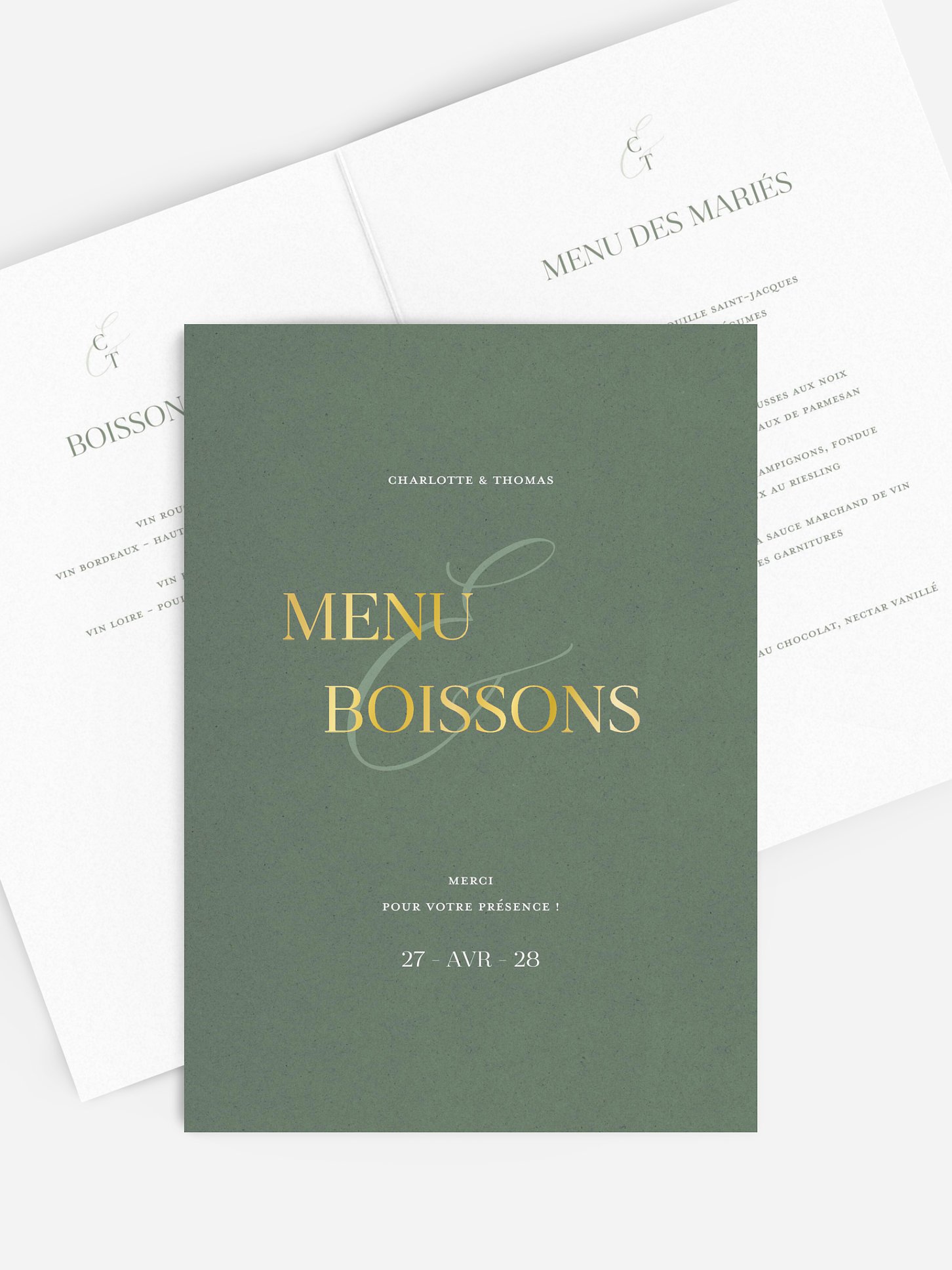 Menu mariage Elegant Love