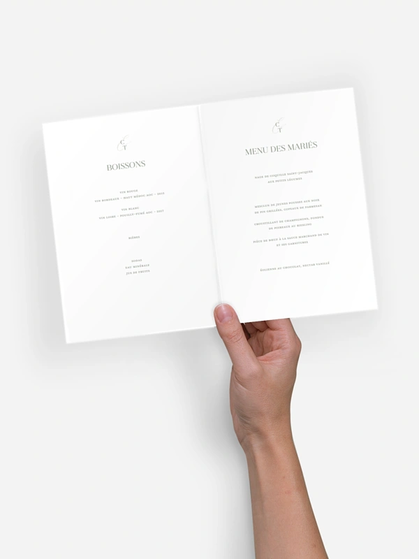 Menu mariage Elegant Love