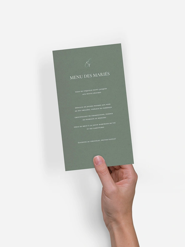 Menu mariage Elegant Love