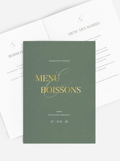 Menu mariage Elegant Love