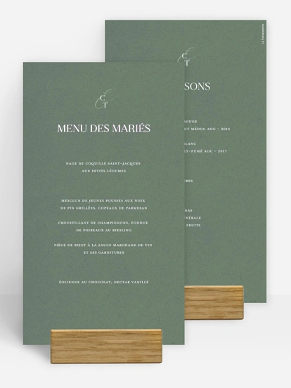 Menu mariage Elegant Love