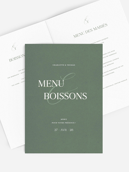 Menu mariage Elegant Love