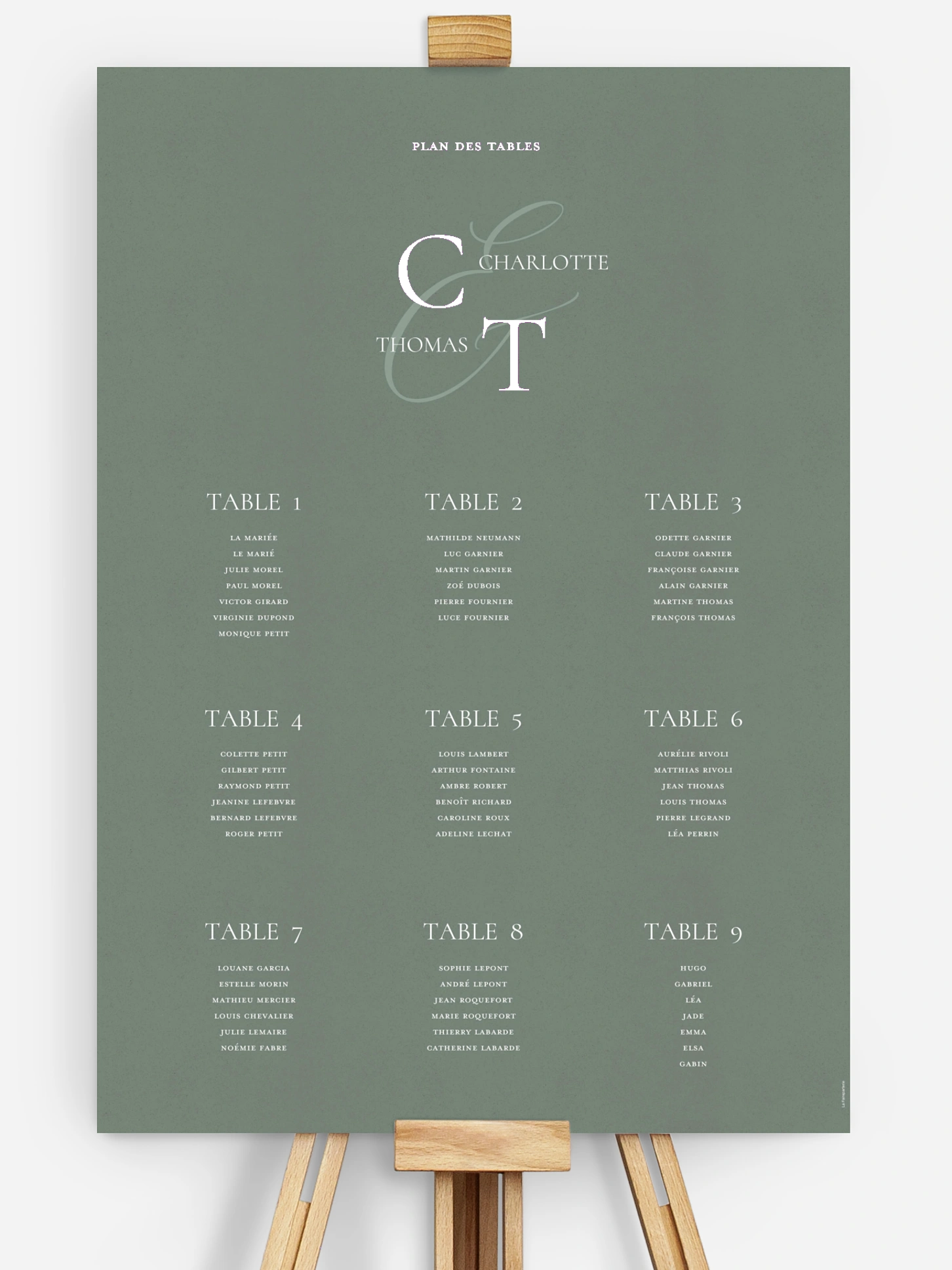Poster plan de table mariage Elegant Love