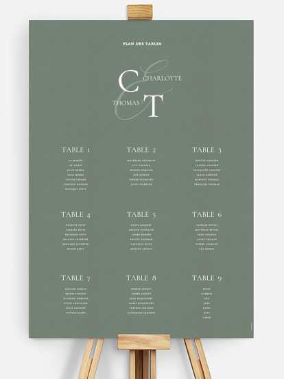 Poster plan de table mariage Elegant Love