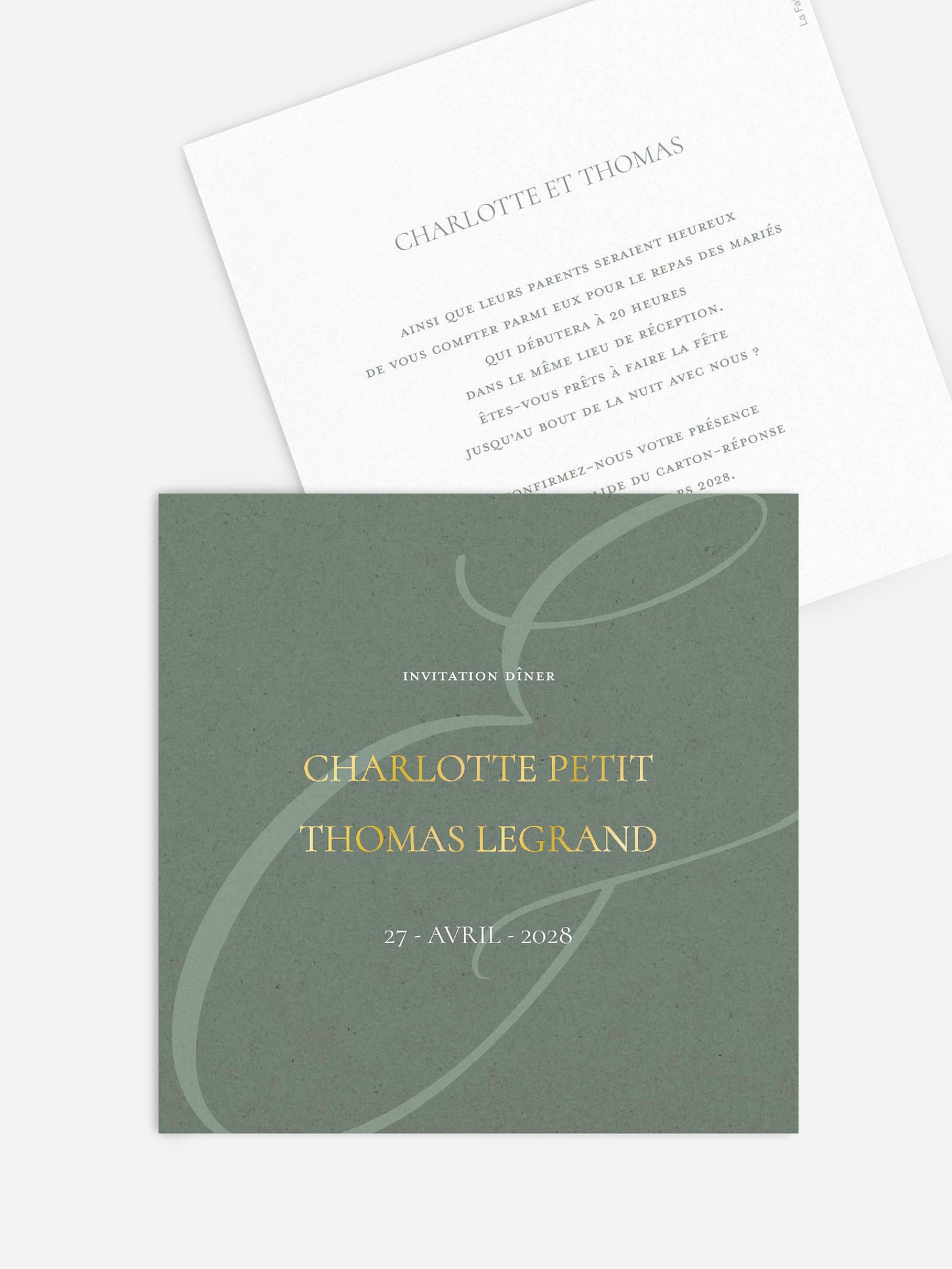 Carton d'invitation Elegant Love