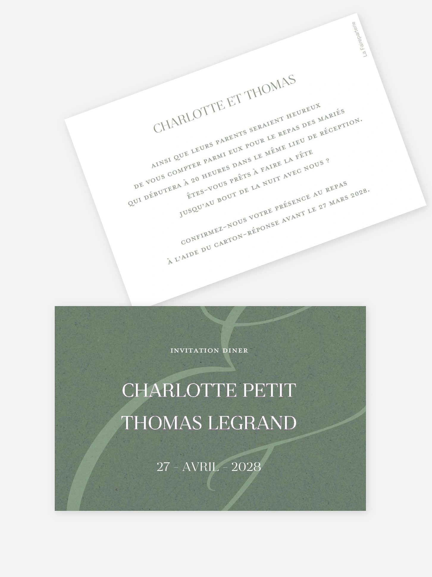 Carton d'invitation Elegant Love