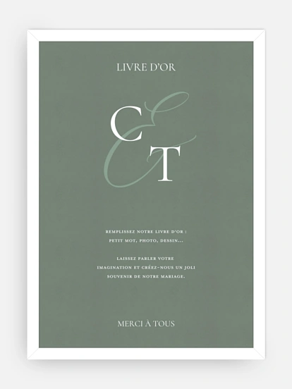 Affiche livre d'or mariage Elegant Love