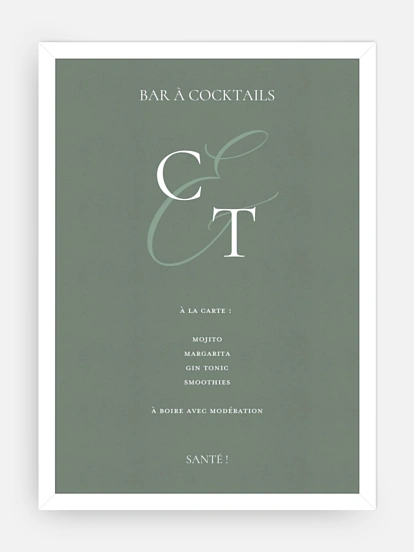 Affiche cocktail Elegant Love