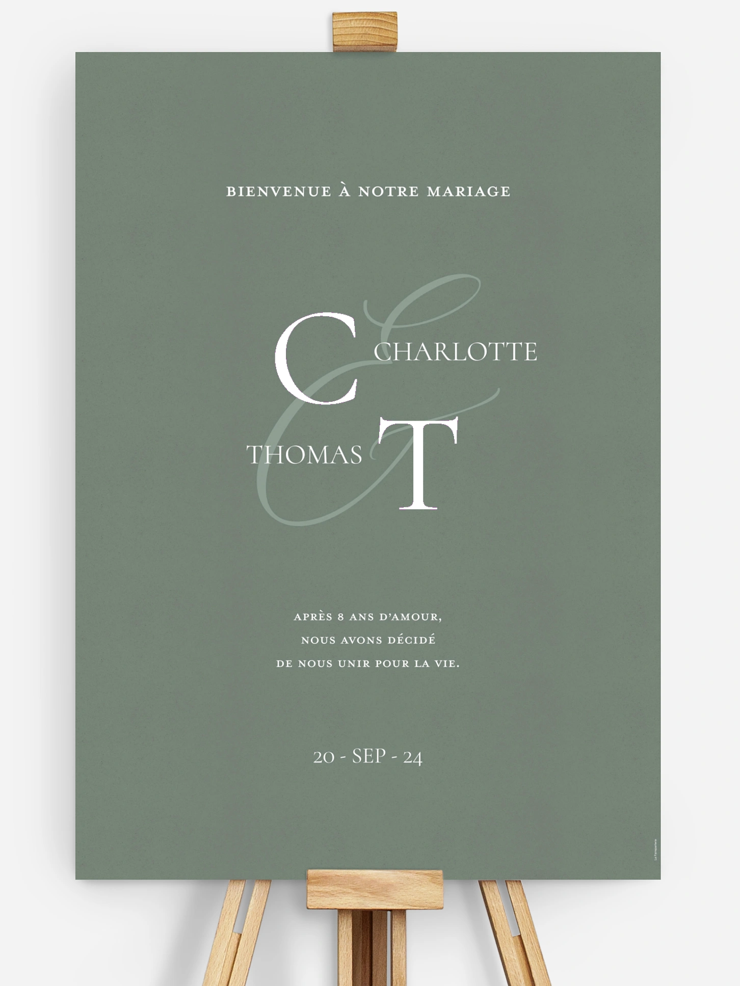 Poster bienvenue mariage Elegant Love
