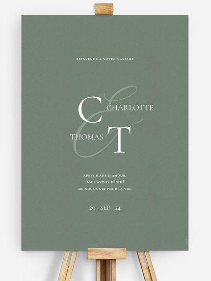 Poster bienvenue mariage Elegant Love